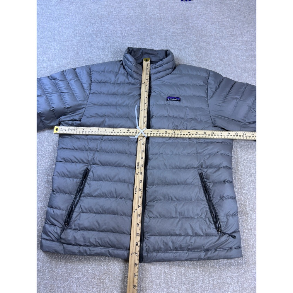 Patagonia Mens Down Sweater Jacket Gray Puffer Full Zip Quilted Large 84674 - Picture 5 of 10